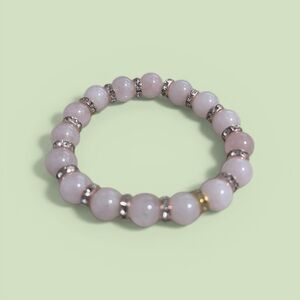 Rose Quartz Glass Bead Bracelet — Soft Radiance & Quiet Intention